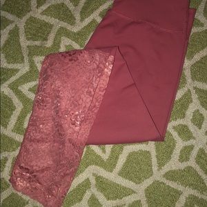 Fabletics rose leggings with lace detail